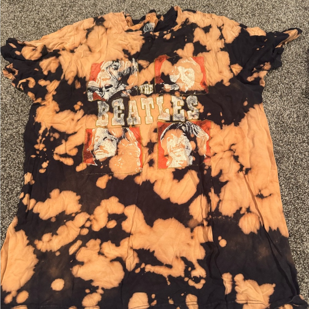 The Beatles Tie-DyeShirt - Black and Orange